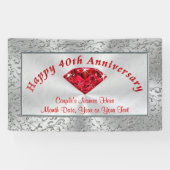 Personalisierte Ruby Happy Banner zum 40. Jahresta (Horizontal)
