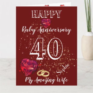 Personalisierte Ruby-Jubiläumskarte zum 40. Mal fü Karte