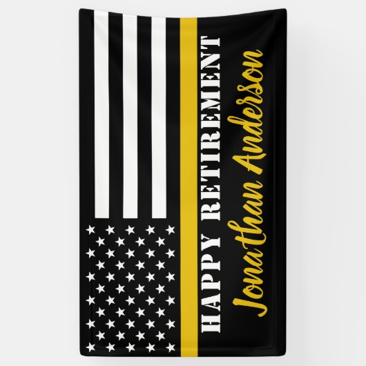 Personalisierte Rückgabe von Thin Gold Line Banner (Vertikal)