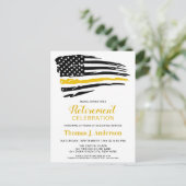 Personalisierte Rückgabe von Thin Gold Line Einladungspostkarte (Stehend Vorderseite)