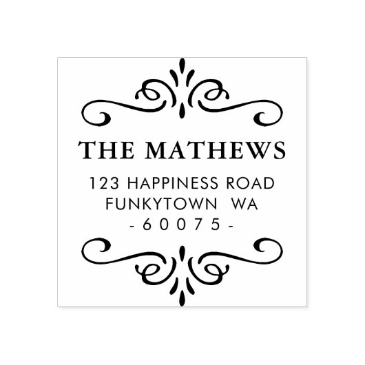 PERSONALISIERTE RÜCKSENDEADRESSE Deko Gummistempel (Prägung)