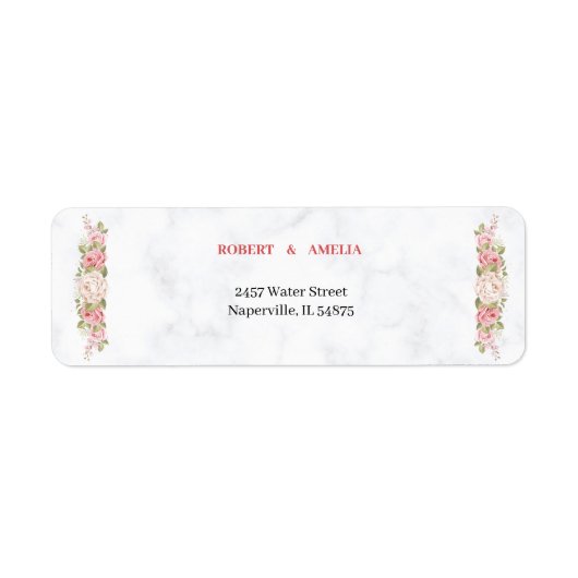 Personalisierte Rücksendeadresse Elegante Rose Blu (Vorne)