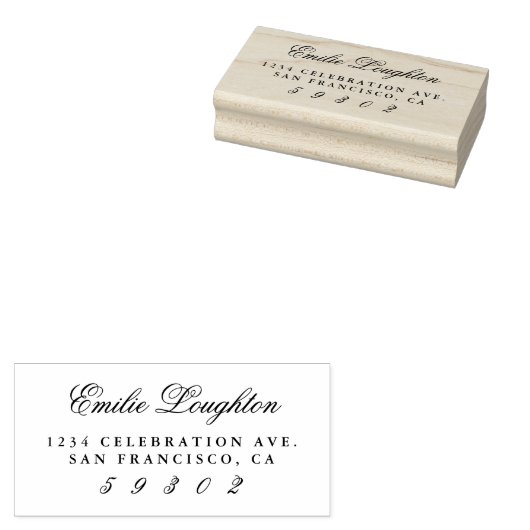 Personalisierte Rücksendeadresse für Elegantenname Gummistempel (Stempel)