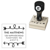 PERSONALISIERTE RÜCKSENDEADRESSE, geschwungener Pf Gummistempel (Stempel)