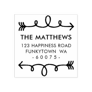 PERSONALISIERTE RÜCKSENDEADRESSE, geschwungener Pf Gummistempel