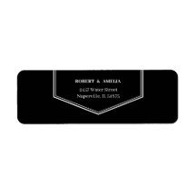 Personalisierte Rücksendeadresse in Schwarz und We