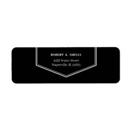 Personalisierte Rücksendeadresse in Schwarz und We