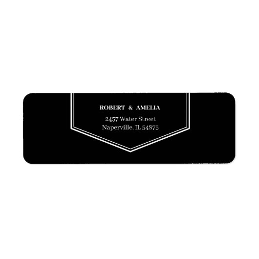 Personalisierte Rücksendeadresse in Schwarz und We (Vorne)