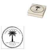 Personalisierte Rücksendeadresse mit Palme Gummistempel (Stempel)
