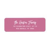 Personalisierte Rücksendeadresse mit Pink Script (Vorne)