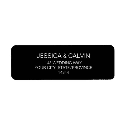Personalisierte Rücksendeadressen-Aufkleber Schwar (Vorne)
