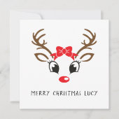 Personalisierte Rudolf Weihnachtskarte Feiertagskarte (Vorderseite)