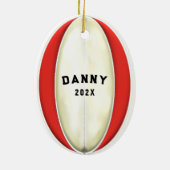 Personalisierte Rugby Gift Keramik Ornament (Hinten)