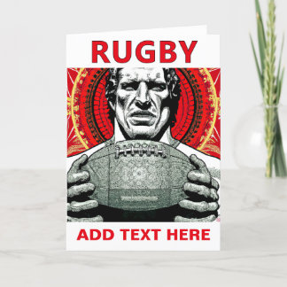Personalisierte Rugby-Grußkarte Feiertagskarte