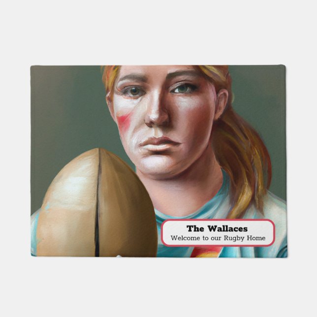 Personalisierte Rugby-Türmatte Fußmatte (Vorderseite)