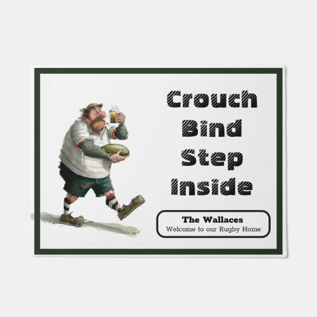 Personalisierte Rugby-Türmatte Fußmatte (Vorderseite)
