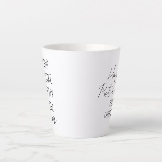Personalisierte Ruhestand Kaffee Tasse, Happy Reti Milchtasse (Vorderseite)