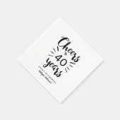 Personalisierte Ruheständler in Weiß und Schwarz Serviette (Ecke)