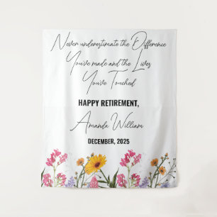 Personalisierte Ruhestandsdecke Blumen Geschenk na Wandteppich