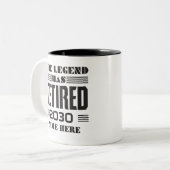 Personalisierte Ruhestandsregelung der Legislaturp Zweifarbige Tasse (Vorderseite Links)