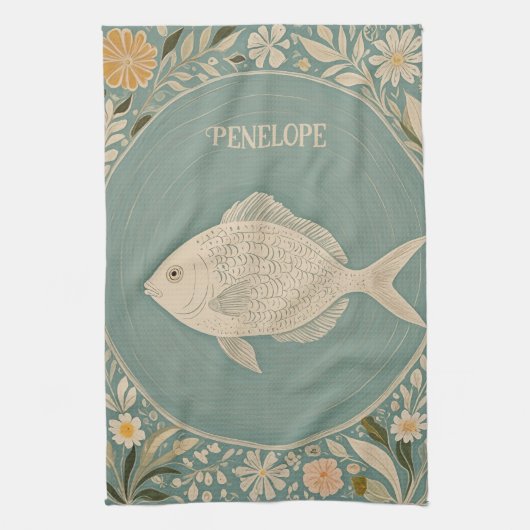 Personalisierte ruhige Tides Geschirrtuch (Vertikal)