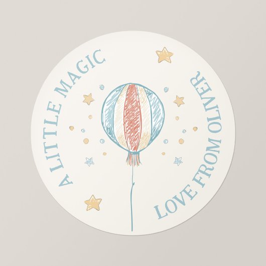 Personalisierte runde Aufkleber Balloon Daydream