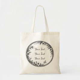 Personalisierte runde Blumenrahmen-Tasche Tragetasche