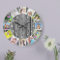 Personalisierte runde Holzcollage mit 12 Fotos in 