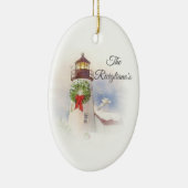 Personalisierte Runde Keramik Leuchtturm Ornament (Rechts)