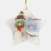 Personalisierte Runde Keramik Leuchtturm Ornament (Hinten)
