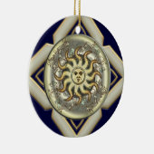 Personalisierte runde Verzierung Sun Keramik Ornament (Rechts)