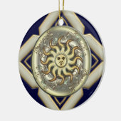 Personalisierte runde Verzierung Sun Keramik Ornament (Links)