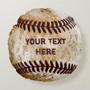 Personalisierte runde Vintage Baseball-Kissen Rundes Kissen