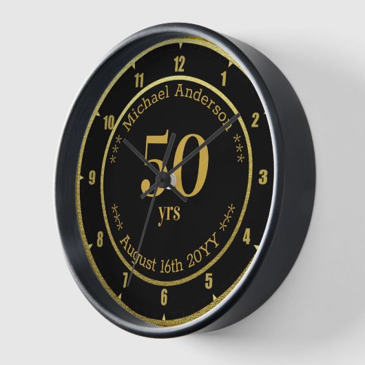 personalisierte Runde zum 50jährigen Ruhestand ode Uhr (Winkel)