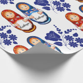 Personalisierte russische Matryoshka-Dollars Geschenkpapier (Ecke)