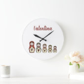 Personalisierte Russische Nesting Matryoshka-Puppe Große Wanduhr (Zuhause)