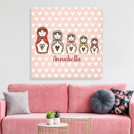 Personalisierte russische Puppe Matryoshka Canvas Leinwanddruck (Insitu (Wohnzimmer))