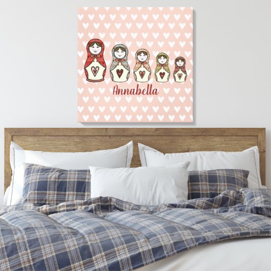 Personalisierte russische Puppe Matryoshka Canvas  Leinwanddruck (Insitu (Schlafzimmer))
