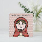 Personalisierte russische Puppe Matryoshka Einladu (Stehend Vorderseite)