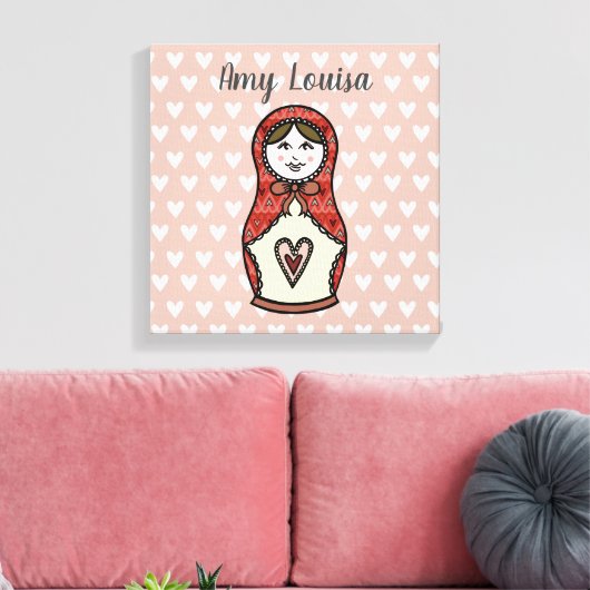 Personalisierte Russische Puppe Matryoshka Leinwan Leinwanddruck (Insitu (Wohnzimmer))