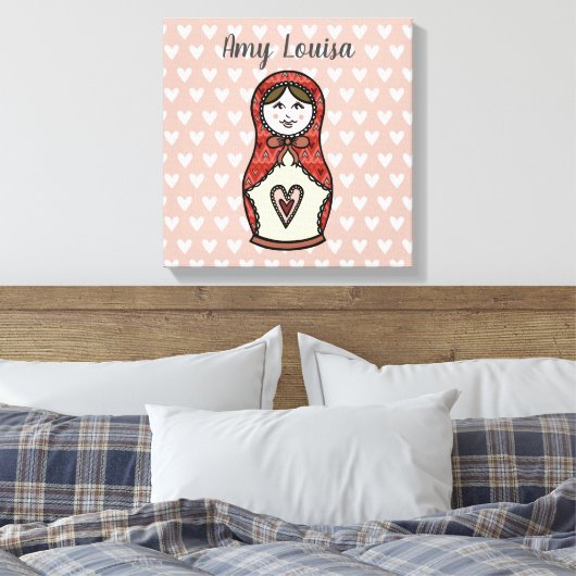 Personalisierte Russische Puppe Matryoshka Leinwan Leinwanddruck (Insitu (Schlafzimmer))