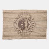 Personalisierte Rustikal-Holzhütte Geschirrtuch (Horizontal)