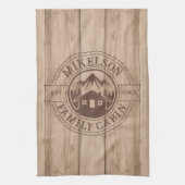 Personalisierte Rustikal-Holzhütte Geschirrtuch (Vertikal)