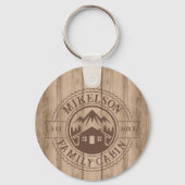 Personalisierte Rustikal-Holzhütte Schlüsselanhänger (Vorderseite)