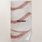 Personalisierte rustikale Baseball moderne, elegan Strandtuch (Vorderseite)