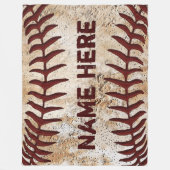 Personalisierte rustikale Baseballdecke, IHR TEXT Fleecedecke (Vorderseite)