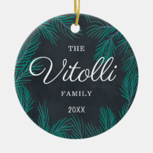 Personalisierte rustikale Bauernfamilie Name Custo Keramik Ornament