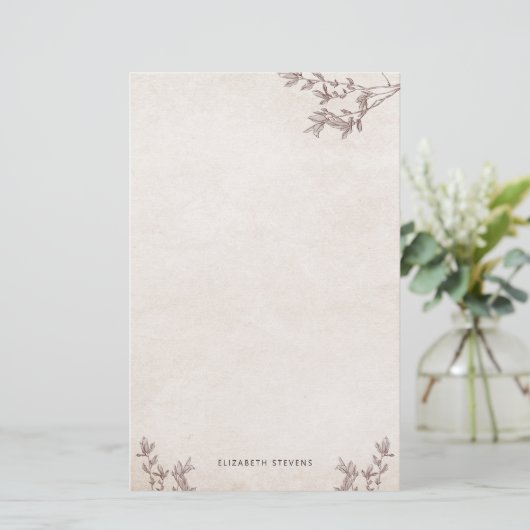 Personalisierte Rustikale Baumgeschichte Briefpapier (Stehend Vorderseite)