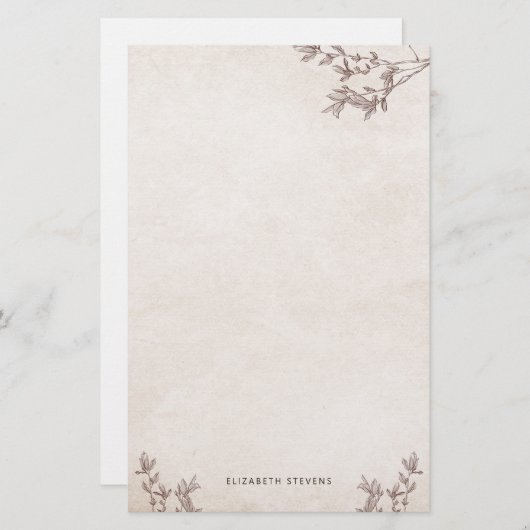 Personalisierte Rustikale Baumgeschichte Briefpapier (Vorne/Hinten)