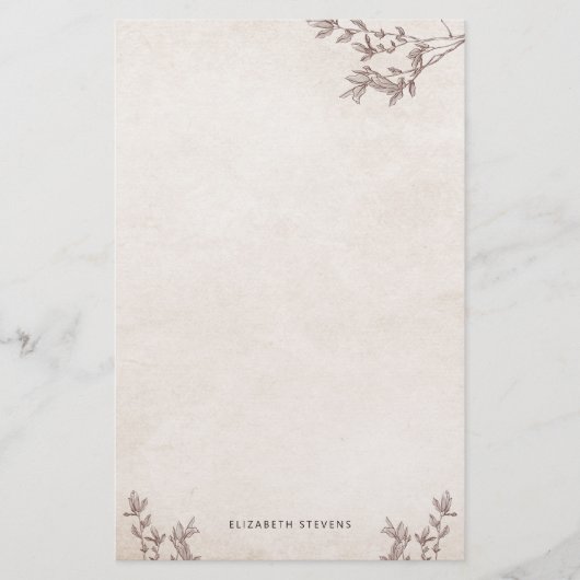 Personalisierte Rustikale Baumgeschichte Briefpapier (Vorderseite)